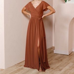 Revelry Harper Chiffon Faux Wrap Bridesmaid Dress